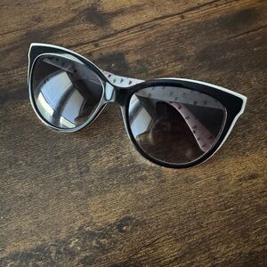 Kate Spade Black and White Cat-Eye Sunglasses